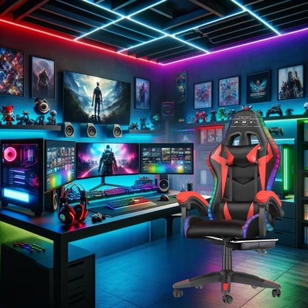 Sedia Gaming RGB con Luci LED Sedia Ergonomica Poltrona ufficio girevole