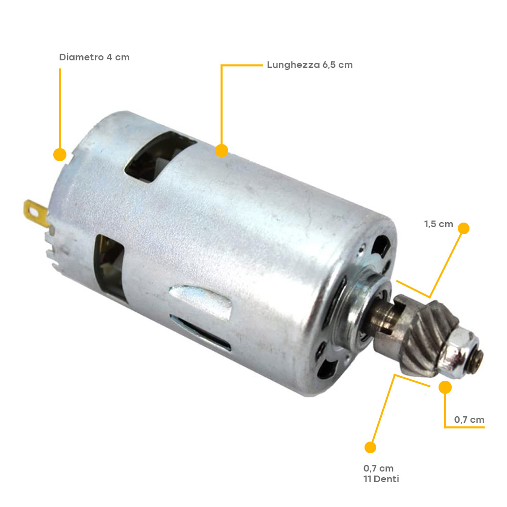 Motore di ricambio per abbacchiatore scuotitore olive elettrico 12V 140W 14denti