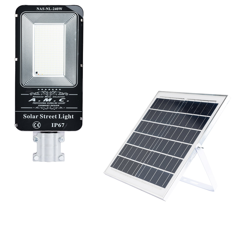 Lampione luce solare esterno 240W con pannello impermeabile e sensore |  Prezziaffare