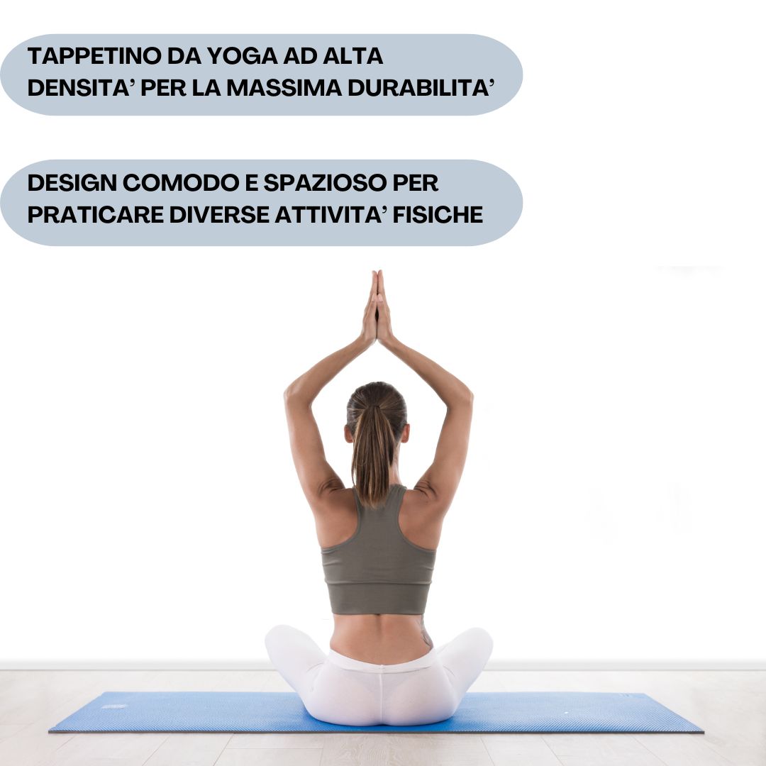 Tappetino Yoga in TPE Ecologico Doppio strato Antiscivolo 180x61 cm con Custodia