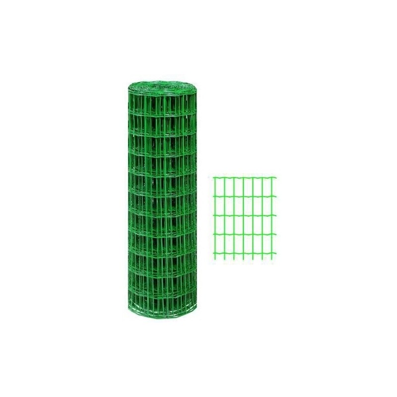 Rotolo Rete Plastificata Verde Elettrosaldata per Recinzione 10mt