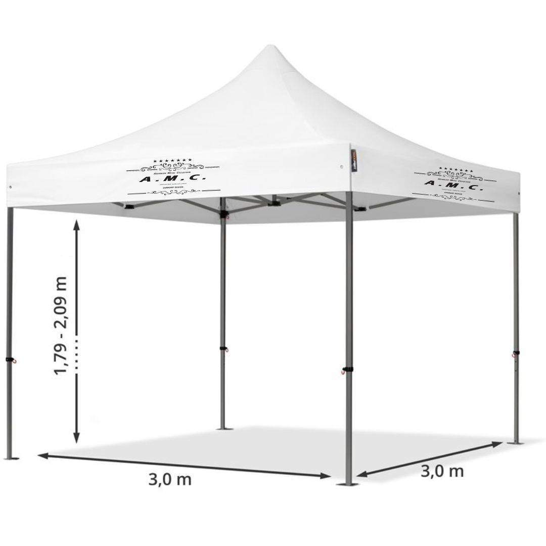 Gazebo Richiudibile 3X3 Mt in PVC Automatico in tessuto chiusura a fisarmonica