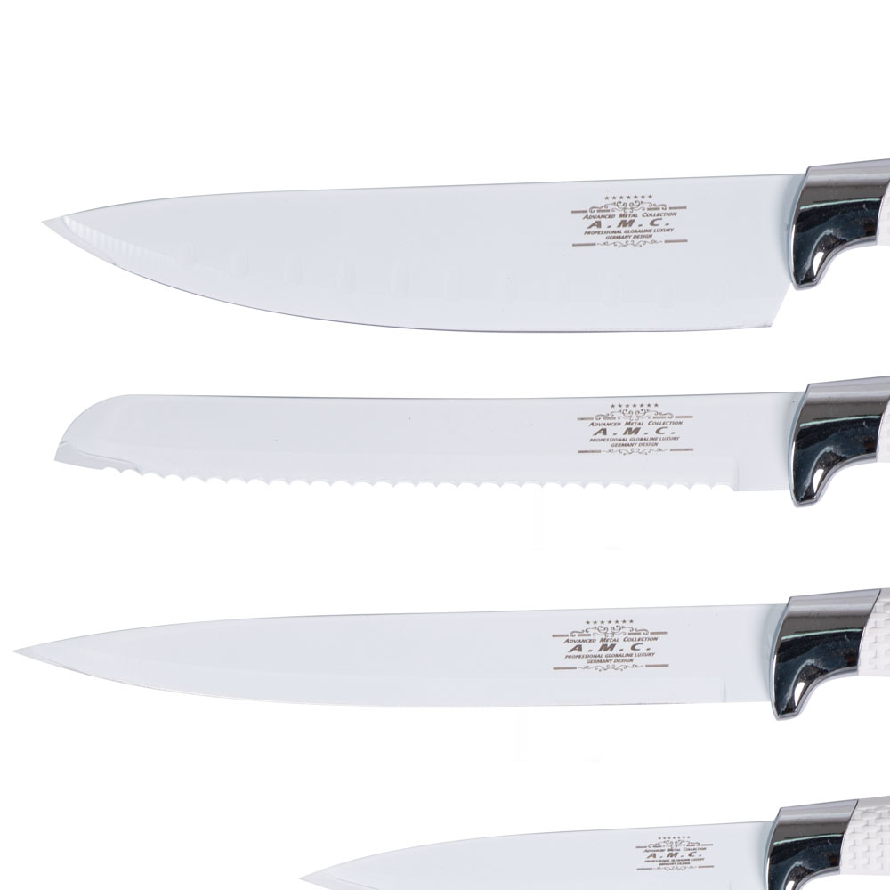 Kit di 7 coltelli piu' pelapatate modello ceramica forgiata bianco