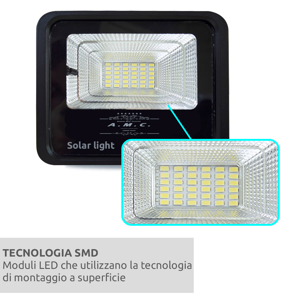 Lampada luce solare esterno 800W con pannello impermeabile e sensore