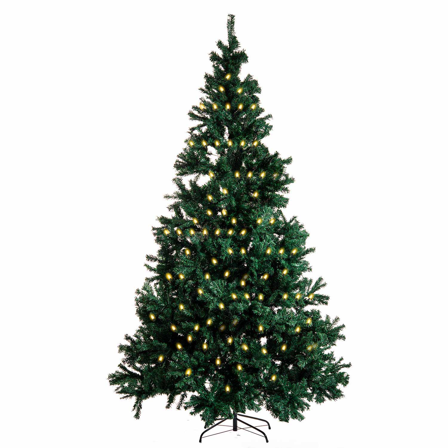 Albero di natale 210 cm in pino artificiale verde 1773 rami annodati rinforzati