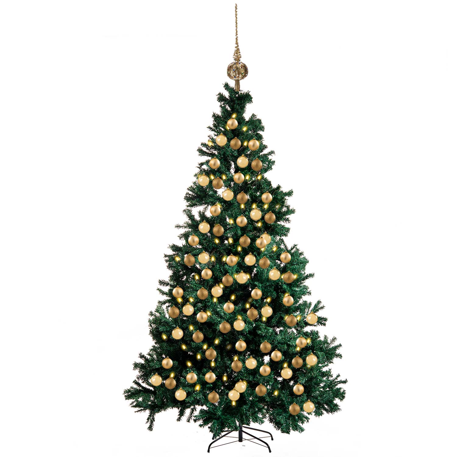 Albero di natale 210 cm in pino artificiale verde 1773 rami annodati rinforzati