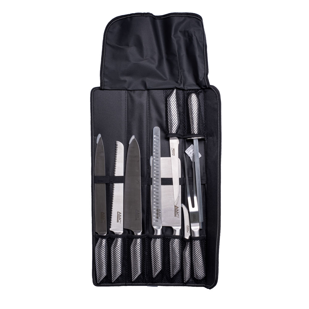 Kit coltelli da cucina da 9 pezzi acciaio forgiato monoblocco