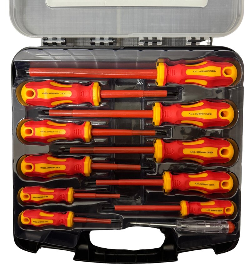 Set Cacciaviti 11 Pcs, Set di Giravite Isolati Professionali Con Punte Magnetico